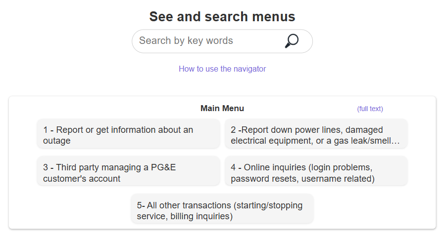 Menu search screencap